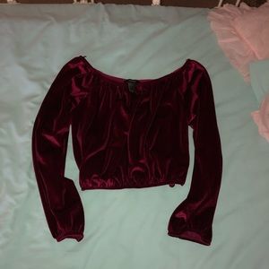 long sleeve velvet shirt